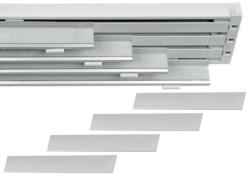 Bastone per Tenda a Pannello con Binario a 4 Vie, Personalizzabile, Apertura a Corda o Manuale, Binario Tende a Pannello per Interni, Finestre, Porte o Separè, Attacco a Soffitto o Parete (260CM)