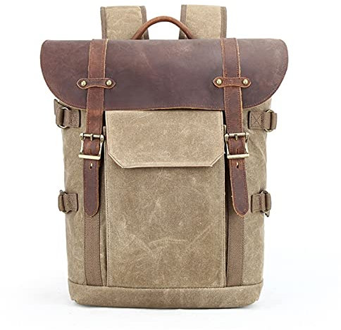 DSLR Rucksack Kamerarucksack Kameratasche, Männer Kamera-Rucksack Vintage-Leinwand-DSLR Fotografie Bag Outdoor Casual Rucksack Wandern Reisen Daypack Fotorucksack für Kamera Zubehör Outdoor Sport
