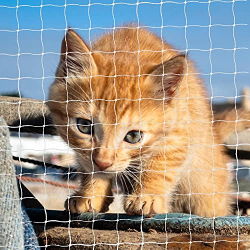 Luckxing Schutznetz Balkonnetze Für Katzen, Katzennetz Für Balkon Und Fenster I Transparentes Schutznetz Inkl. Befestigungsset I Befestigung des Katzenschutznetz Für Balkon Ohne Bohren 3X8M