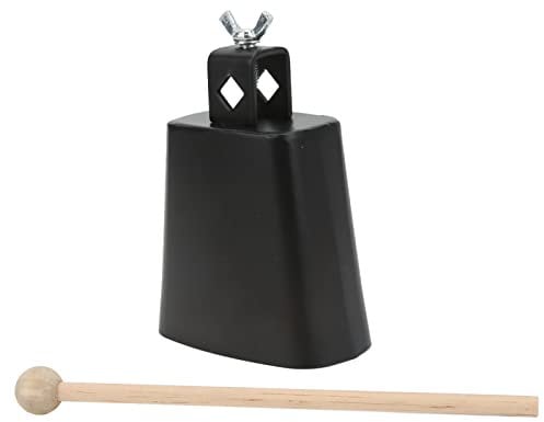 Metall Kuhglocke Cow Bell mit Trommelstock Cowbell Noisemaker Kuhglocke Schlagzeug Glöckchen Instrumente Kuh Glocken für Schlagzeug Drum Fußball Spiele (4 Zoll)