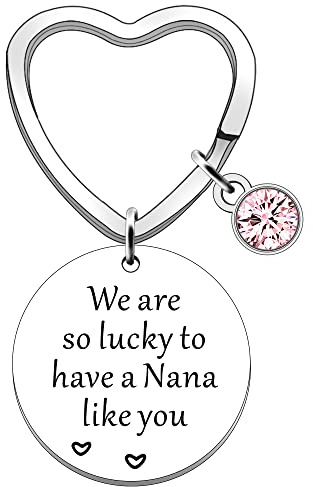 JETTOP Schlüsselanhänger mit Aufschrift Nana, Geschenk für Großmutter, Geburtstag, Weihnachten, We are So Lucky To Have A Nana Like You