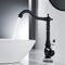 AIMOYO Wasserhahn Bad Schwarz, Hoch Waschtischarmatur Retro mit 360° Drehbarer Auslauf, Einhebelmischer Badezimmer Waschbecken Mischbatterie aus Messing für Badezimmer/Küche, Schwarz Matt, G3/8