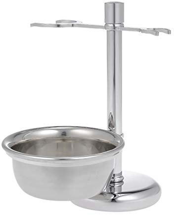2 in 1 Rasierhalter für Männer, Edelstahl Rasierhobel Ständer für Rasieren Rasiermesser Pinsel & Edelstahl Rasierschale Männer Rasier Set Rasieren Werkzeug Set