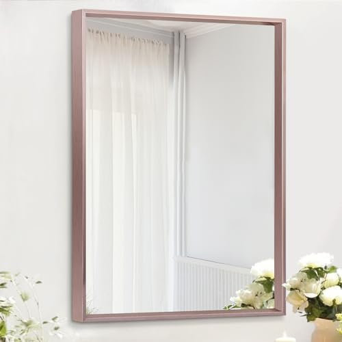 AAZZKANG Moderner Spiegel für Wand,groß,65 x 45 cm,rechteckig, Metallspiegel für Schlafzimmer,Badezimmer,Hauseingang,Schminkspiegel