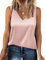 Zeagoo Top Satin Femme Debardeur Élégante Basic Col en V Caraco Soie Mode Top sans Manches ete Rose, S