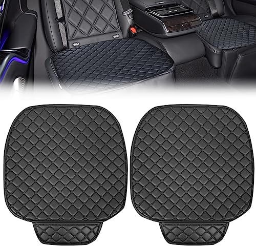 2 Stück Sitzkissen Auto, Universal Wasserdichter Sitzauflage Auto Vordersitze, PU Leder Autositzauflage Anti Rutsch Unterlage, Sitzauflagen Autositzschoner für Auto Vordersitz, zu Hause und im Büro