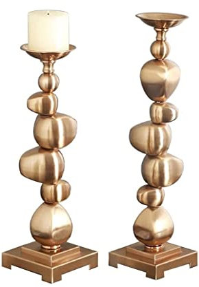 AMYSTY Kerzenleuchter Kerzenständer Kerzenhalter 2-teiliges Set Kerzenständer Aus Eisen, Vintage-Kerzenständer, Restaurant-Bar-Tischdekoration Für Tischdekoration Kerze Stand Deko