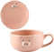 FoOhy Porzellan-Set mit rosa Schweinchen-Tasse und Untertasse, 213 ml, süße Tasse und kleiner Teller für Kaffee, Cappuccino, Latte, Milch, Wasser, Tee, Dessert und kleine Müslischale