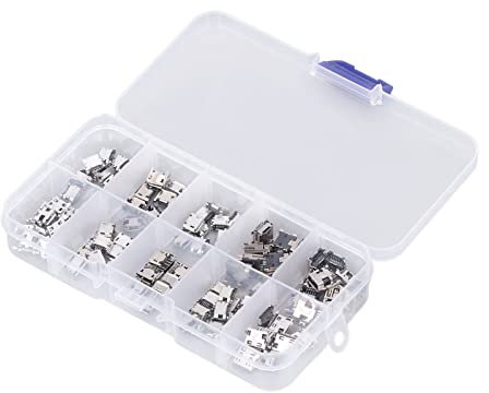 Micro USB Sockets, USB Female Plug Connector, 100Pcs Micro MINI USB Female Plug Connector USB Jack Connector for Household Appliance