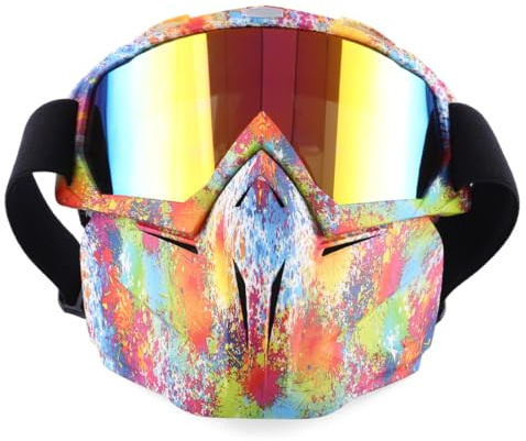 BLOKZ Taktische Airsoft Maske mit Brille, Weichschaum Darts Einstellbare Schutzausrüstung Spiegel Vollgesichtsmaske für Nerf, CS Training Paintball Spiel Requisiten