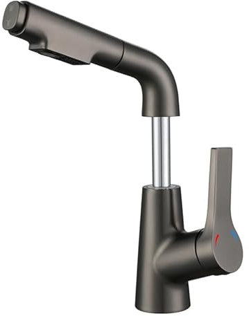 Robinet de lavabo rabattable relevable tout en cuivre Lavabo de toilette robinet de lavabo chaud et froid