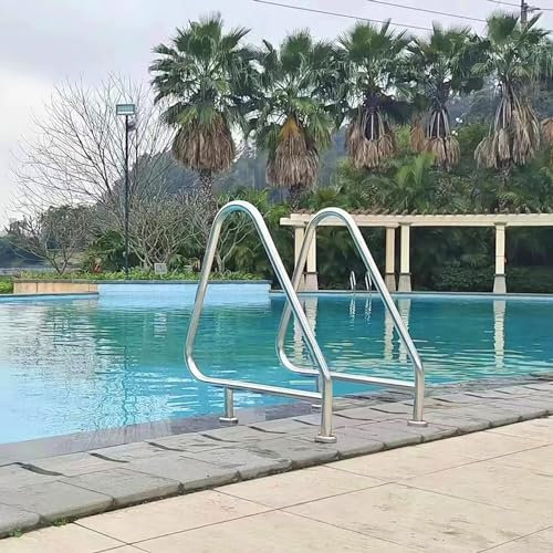 BZJPRFC Pool-Handlauf 2er-Set, Edelstahl-Handlauf for Eingelassenes Schwimmbad Mit Schnellmontage-Grundplatte, (Size : 2pcs-1.0 mm)