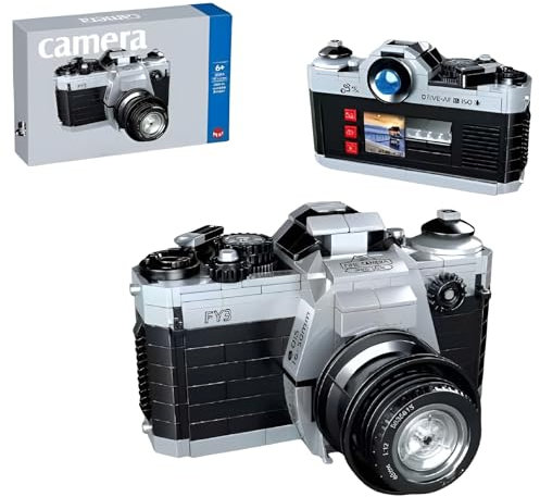 Technik Kamera Bausteine Bausatz, 405 Teile Retro Kamera Bausteine Spielzeug, SLR Kamera Bausteine Modellbausat, Kreativ Digital Kamera Modell Bauset, Geschenke für Erwachsene Teenager und Kinder