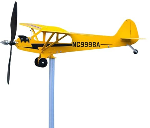 Metall Windmühle | Flugzeug Windfänger | Garten Windrad Draußen Gartenskulptur Flugzeug | Metall-Gartenflugzeug-Windspiel | Flugzeug Gartenspinner Für Den Außenbereich, Rasen, Garten