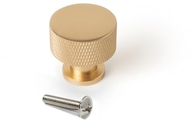 Emuca - Lot von 10 Möbelknöpfe, Durchmesser 30mm, Aluminium, Gold