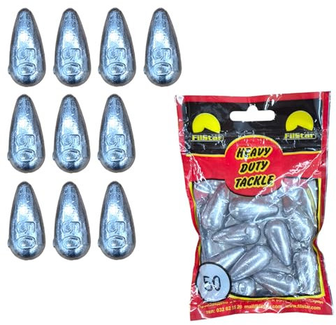 PRO FILSTAR Inline Grundblei Angeln Set 10 x 50g - Angel Bleie - Tropfen