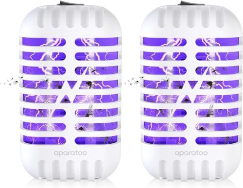 bubbacare mückenfalle insektenvernichter elektrisch mückenlampe fliegenfalle Innen 20 m² große Fläche zum Abtöten von Mücken Wandstecker weiß 2PCS