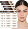 AWAVM 7 Blätter 4D Haarähnliche Wasserdichte Augenbrauen Tätowierungen Aufkleber Augenbrauen Transfer Aufkleber Pflege Formung Aufkleber im Bogenstil für Frauen, 77 Paare (Brown-05)