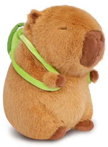 Poptrend Capybara Plüschtier, Niedliche Capybara Kuscheltier Capybara Kuscheltiere Plüschtier mit Schildkrötenrucksack Capybara Plushie Puppen Niedlichen Capybara Plushies für Home Deko Kinder