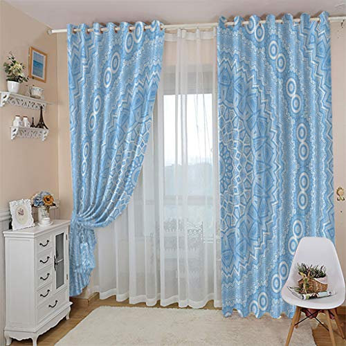 FYRHLH Fenster Vorhang Schlaufen-Vorhang Bunt & Blumen Dekorative Gardine Schlaufenschal Fenster-Schal Größe:B280 x H245cm