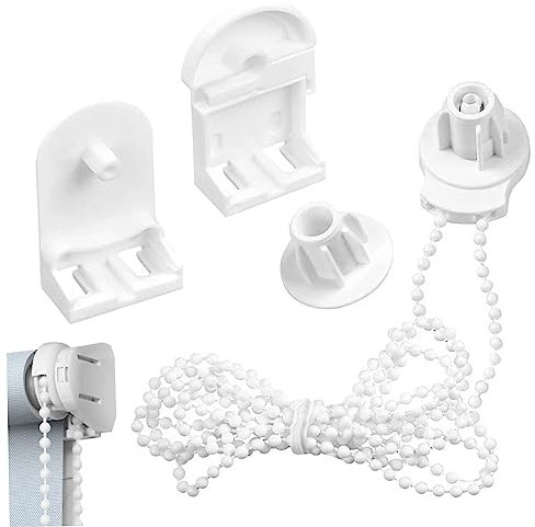Roller Blind Fittings 4Pcs 25mm Plastic Roller Blind Spares Roller Blind Brackets with Beaded Chain Spare Kit for Windows Curtain Rods, Roller Blind Fittings