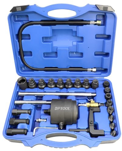 DPTOOL 28 pièces Kit Extracteur d'Injecteur Pneumatique pour Moteurs Diesel, avec Adaptateurs, Démontage d'Injecteurs Diesel à Vibrations Pneumatiques compatible avec les moteurs diesel Benz, Bosch