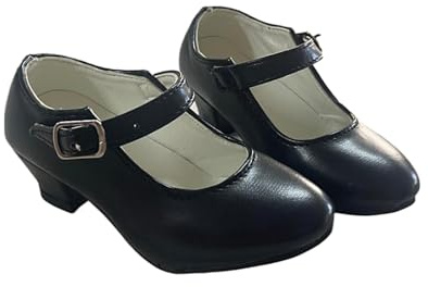 AMARU SANCHESU Chaussures de danse flamenco ou sévillane. Taille enfant et adulte, Noir , 37 EU