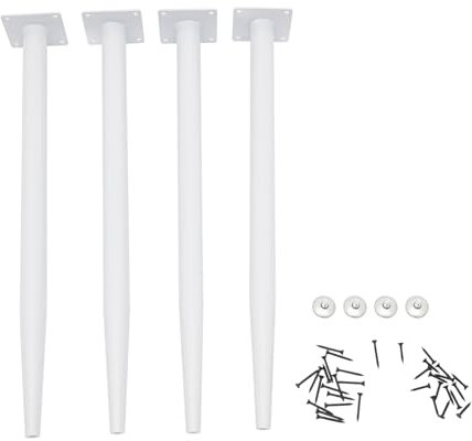 DeeDuud 4er Set Möbelbeine 55cm Haarnadel Tischbeine Höhenverstellbare Möbelfüße ideal für Schränke, Tische und DIY-Projekte (Weiß)