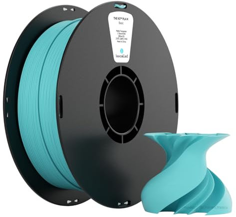 kexcelled Matte PLA Filament 1,75mm +/- 0,03 mm, 3D Drucker Filament, Matt Effekt, Glanzfreie Farbe, 1 kg Spule (2,2 lbs), Passend für die Meisten FDM-Drucker, Ordentliche Wicklung, Türkis