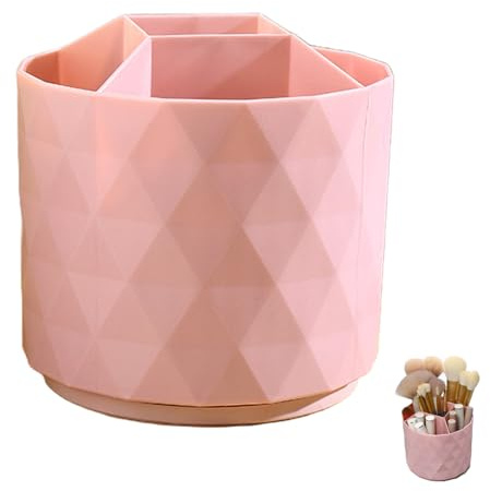 FISH DRAGATE organizador de maquillaje,organizador escritorio 360 grados,organizadores con 5 compartimentos,caja maquillaje organizador para pinceles, artículos de papelería, cosméticos,rosa