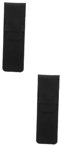 STOBOK 2St Stiftetui aus Leder schlankes Federmäppchen Buchhalter Tasche Federmäppchen Ästhetik Koffer Fall Stift-Geschenkbeutel Kugelschreiberhülle aus Leder Oberschicht Rindsleder Black