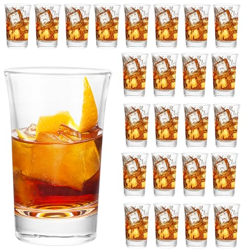 LDHHYH 24er Schnapsgläser 4,5cl/45ml, Glas Schnapsglas, Schnapsgläser, Tequila Gläser 4,5cl, Likörgläser Dicke Basis, Transparent Schnapsglas, Vodka Gläser, Shotgläser für Holiday Gatherings
