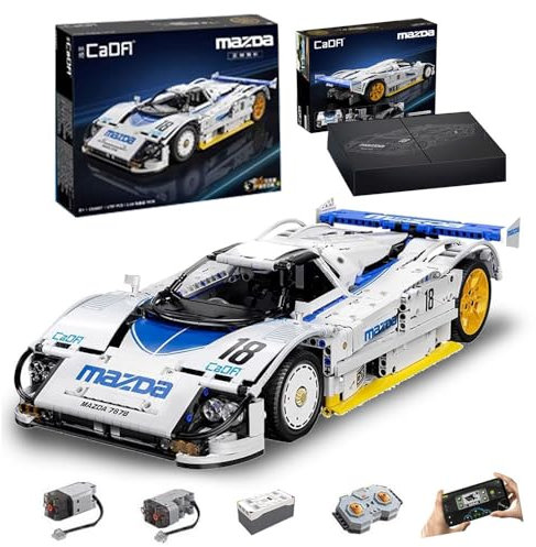 CADASpaß CADA C63007W Technik Auto für Mazda 787B, 1797 KIemmbausteine Rennauto Modell, im Maßstab 1: 10 Bausatz
