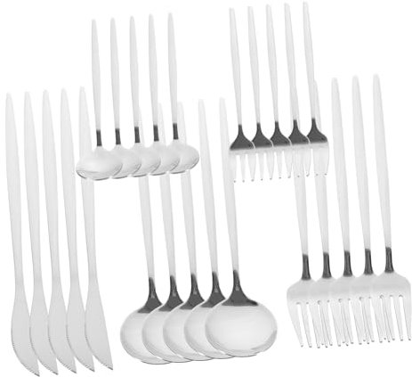 PHENOFICE Set Di 30 Posate in Acciaio Inox Utensili Cucina Cucchiai Forchette Set Di Posate Per Famiglia Elegante E Duraturo