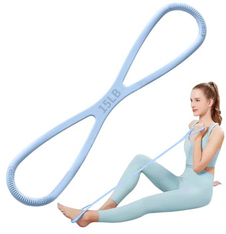 Bande Di Resistenza Per Allenamento | Figura 8 Fasce Elastiche In Silicone - Corda Di Tensione Per Spalle Braccia Schiena Gambe Petto Caviglie Parte Bassa Del Corpo Yoga Sport Casa Per Donne