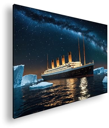 Farbenhorizont Leinwandbild Sternenmeer über der Titanic – Schönheit vor dem Schicksal Format: 100x70cm XXL Wandbild auf Keilrahmen/Kunstdruck/Bild Wohnzimmer Dekoration