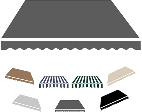 Sin Marco 2.0m 2.5m 3.0m 3.6m 4m 5m Toldo Manual Retráctil, Tela de Repuesto para Toldo para Patio Balcón Jardín Exterior Terraza, Toldo Manual Retráctil, Duradera(Gris,400x300cm)