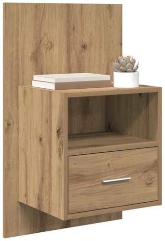 vidaXL Bedside Cabinet with Drawer 2 pcs Artisan Oak 50 x 32.5 x 80cm, Rustic Bedside Cabinet, Modern Nightstand, Space-Saving Drawer, Stylish Bedroom Organizer for Versatile Storage Solutions