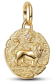 PANDORA Me 763974C01 - Ciondolo a medaglione in argento sterling con lega di metallo placcato oro 14 carati, compatibile con Me e Moments