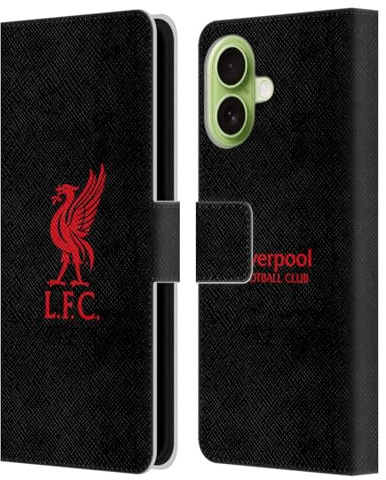 Head Case Designs Officially Licensed Liverpool Football Club Red Logo On Black Liver Bird Leather Wallet Case Compatible With Apple iPhone 17