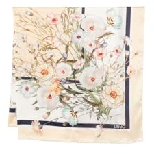 Liu Jo Halstuch Bloom Flower Blumendruck, 100% Polyester, 120 x 120 cm, lässiger Stil für Damen
