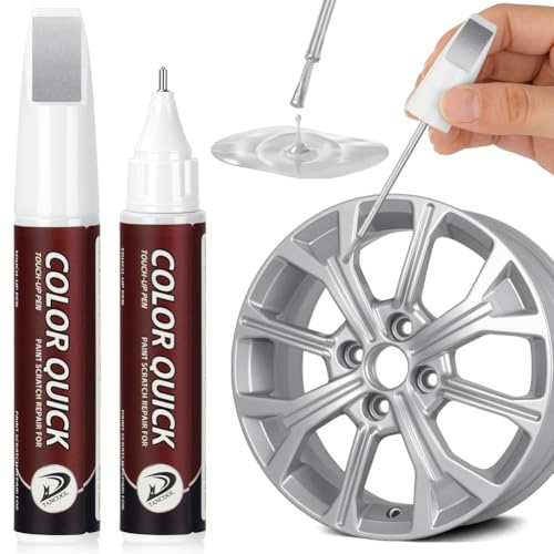 flintronic Lackstift Auto, Auto-Felgen Kratz Entferner, für Reparaturmittel, Lack Reparatur, Auto-Felgen Kratz Entferner und Farbtropfen an Autos,Motorrädern,Fahrrädern (Silber)