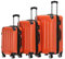 BEIBYE Hartschalen Koffer Trolley Rollkoffer Reisekoffer 4 Zwillingsrollen Polycabonat (Orangen, Kofferset)