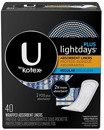 U by Kotex Lightdays Plus Liners, Regular, Fragrance-Free