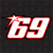 speedwerk-motorwear 69 - Startnummer Nicky Hayden Moto GP Sticker, The Kid Aufkleber