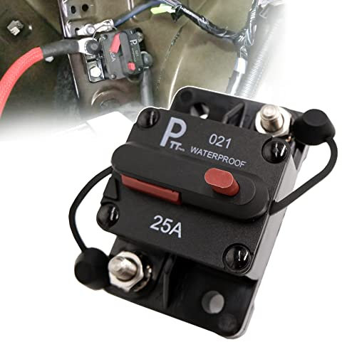 parts PTT 25 Amp 12V- 48V DC Disjoncteur de puissance commutable de batterie thermique résistant à l'eau avec réinitialisation manuelle pour Marin RV Caravan Pièces du système solaire