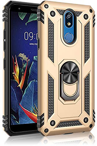 BestST Funda para Huawei Mate 20 Lite,+ HD Protector Pantalla,con Anillo Soporte, Antigolpes Rígida Robusta Carcasa Resistente al Impacto Militar Duradera Blindada Fuerte de Seguridad,Oro
