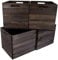 4er Set Holzkiste Aufbewahrungskiste passend für alle Kallaxregale und Expidit Regale Kallaxysteme Weinkiste Obstkiste Regalkiste Maße 33x37,5x32,5cm Kallaxkiste Einsatz (4er set schwarz)