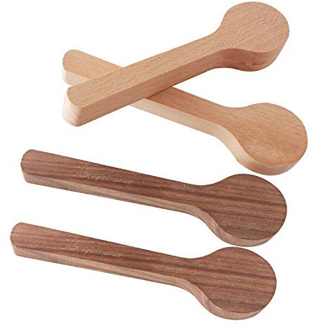 Basage Wood Carving Spoon Blank Beech and Walnut Wood Unfinished Wooden Craft Whittling Kit for Whittler Starter (4Pcs)
