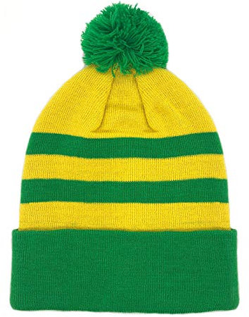 fanoriginals - Bommelmütze in den Farben von Norwich City - Retro-Stil - ideal für Fußballfans - Gelb/Grün